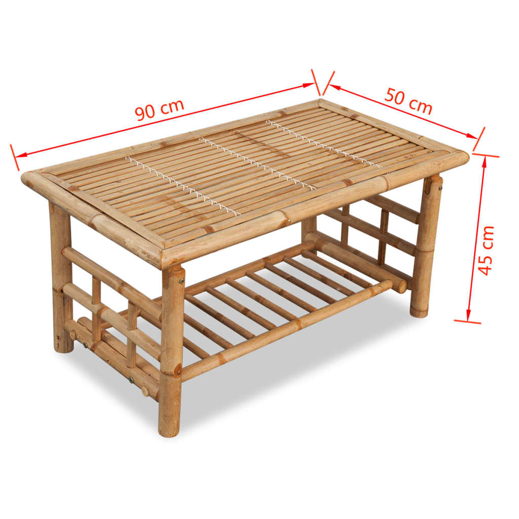 Salongbord Bambus 90X50X45 Cm