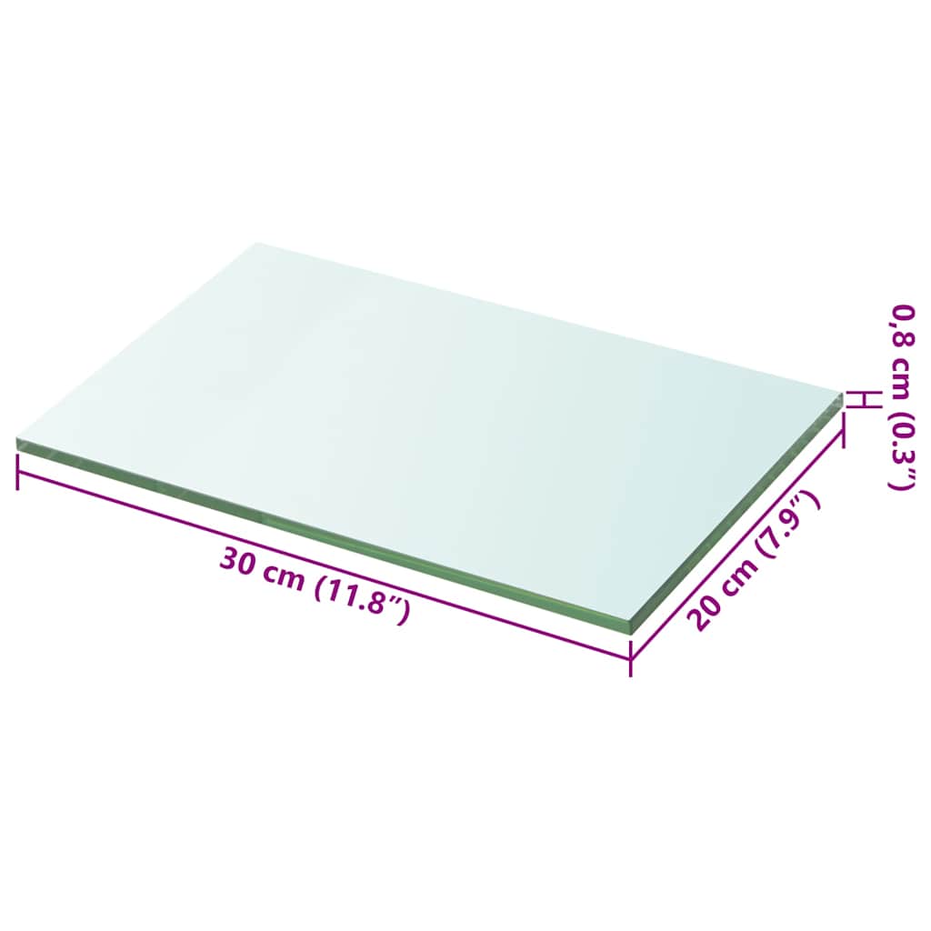 Hyllepanel Klart Glass 20X30 Cm