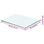 Hyllepanel Klart Glass 40X25 Cm
