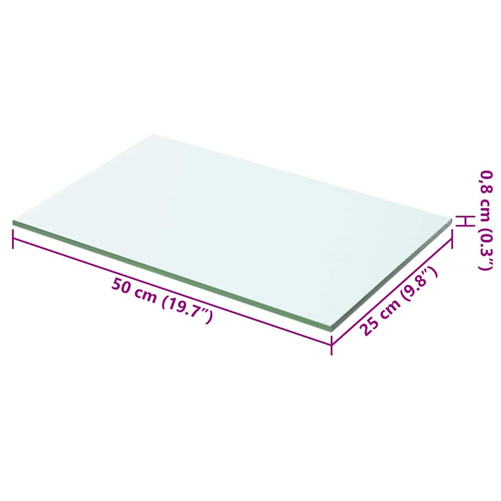 Hyllepanel Klart Glass 50X25 Cm