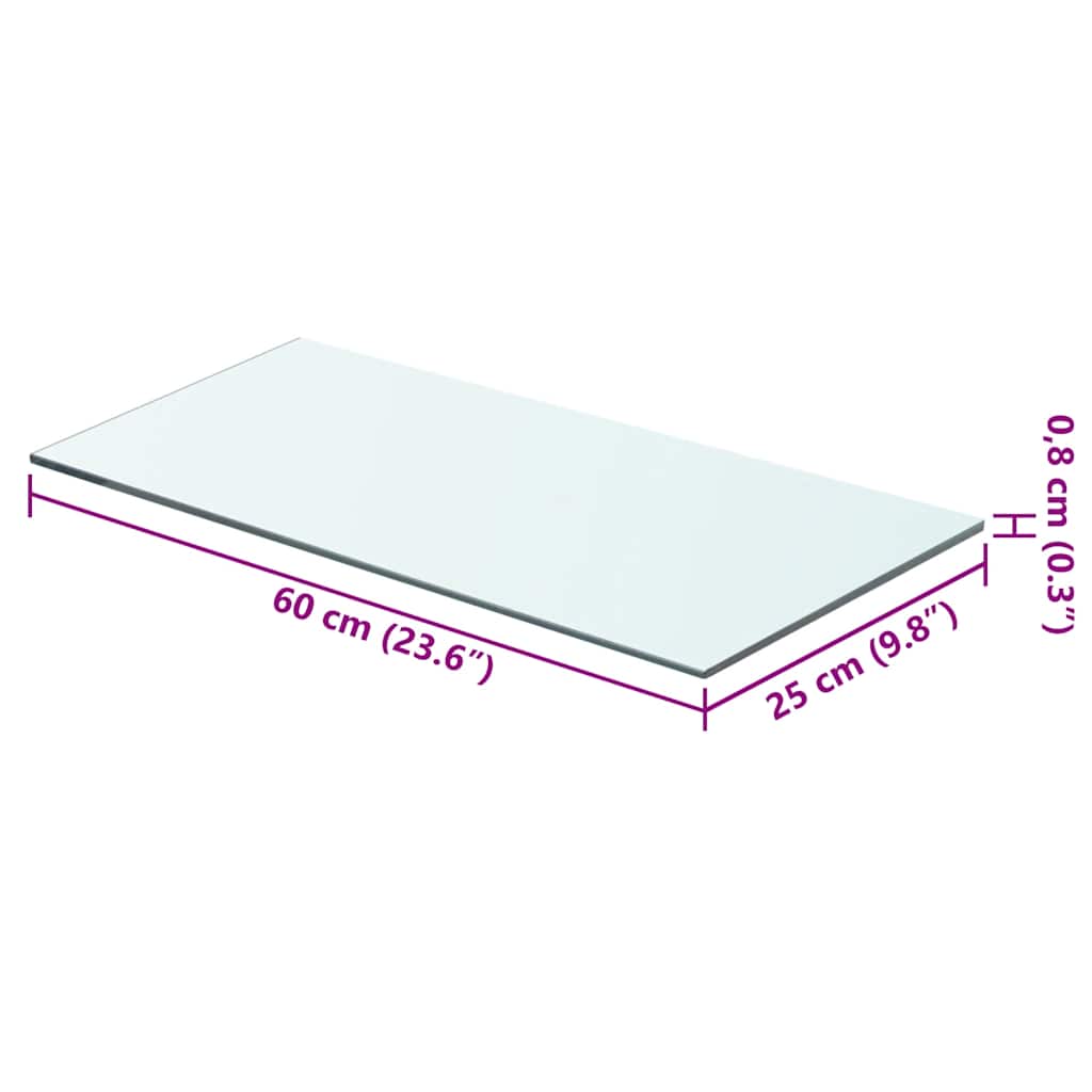 Hyllepanel Klart Glass 60X25 Cm