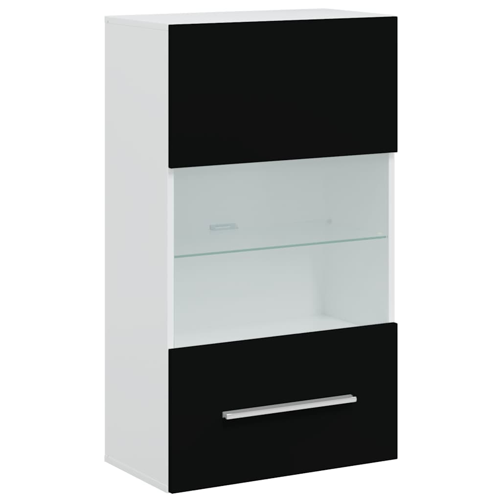 Tv-Møbel Med Skap Og Led-Lys 5 Deler Svart