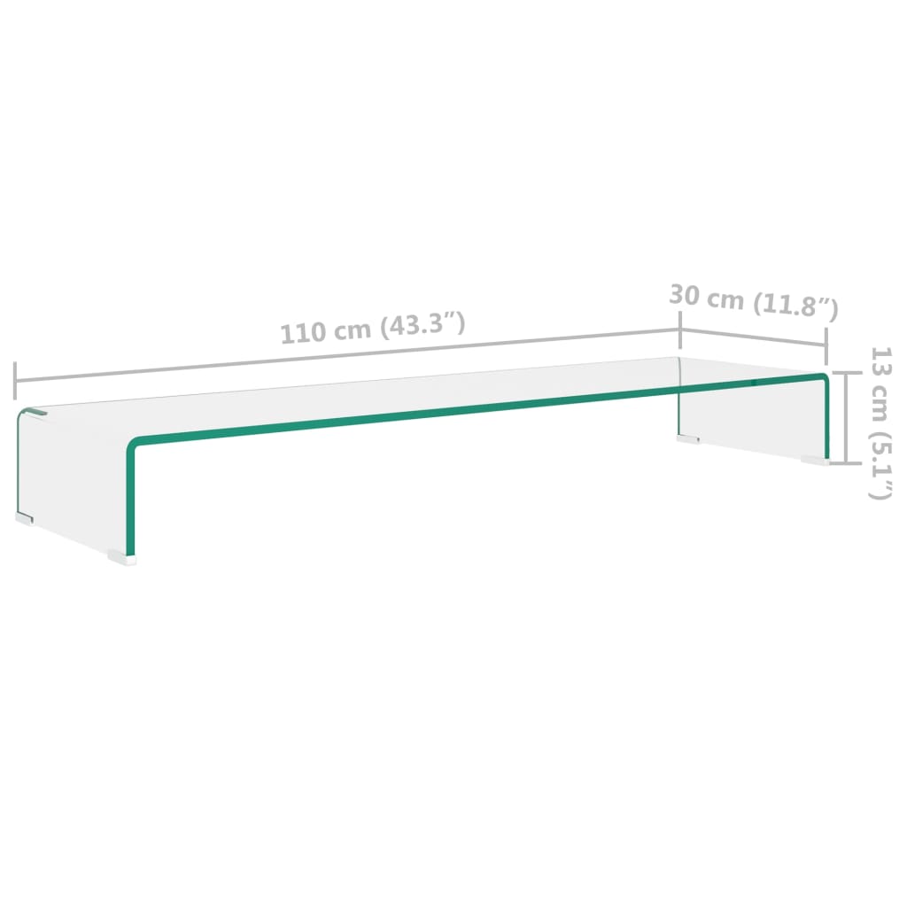 Tv-Benk Glass Klar 110X30X13 Cm