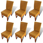 Spisestoler 6 Stk Brun Naturell Rotting