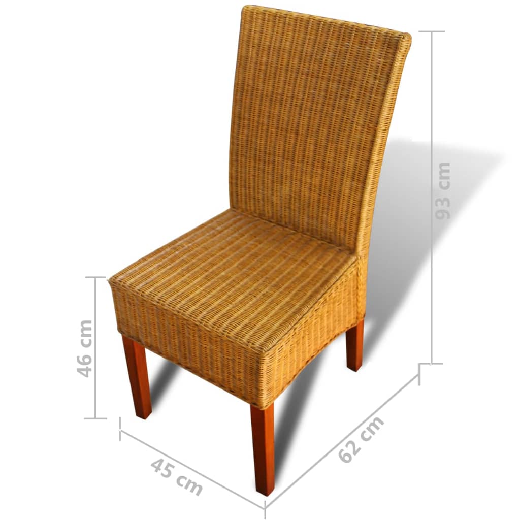 Spisestoler 6 Stk Brun Naturell Rotting