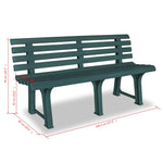 Hagebenk 145,5 Cm Plast Grønn