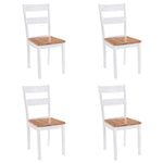 Spisestoler 4 Stk Hvit Heltre Gummitre