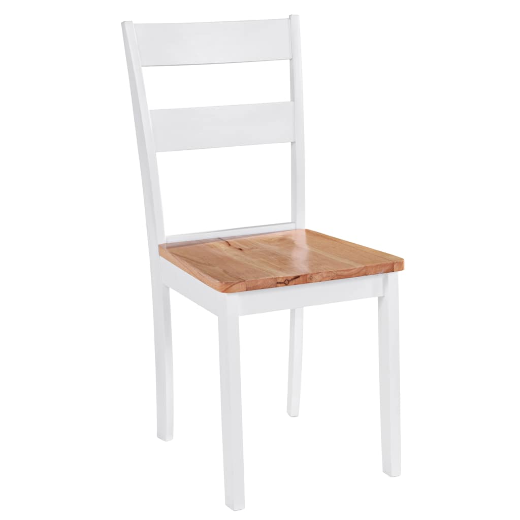 Spisestoler 4 Stk Hvit Heltre Gummitre