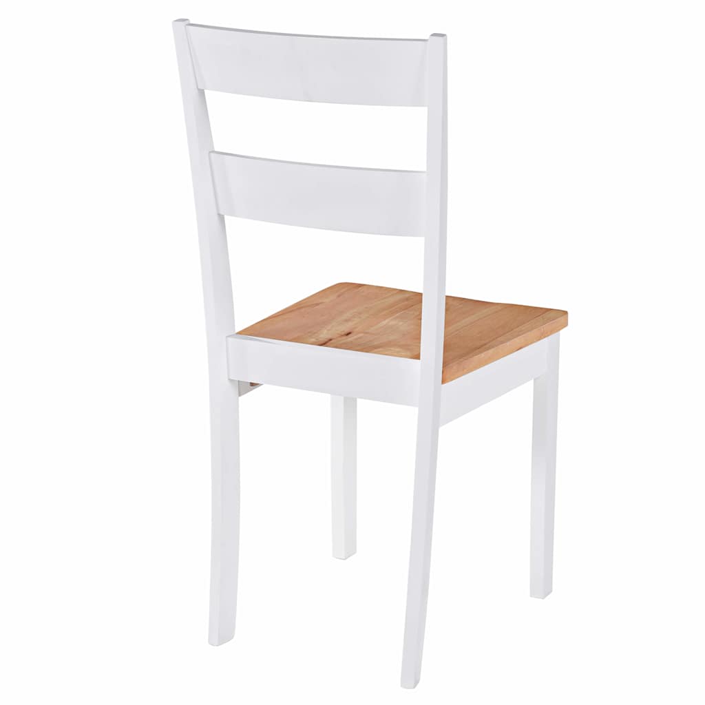 Spisestoler 4 Stk Hvit Heltre Gummitre