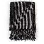 Pledd Bomull Rutetmønster 160X210 Cm Svart