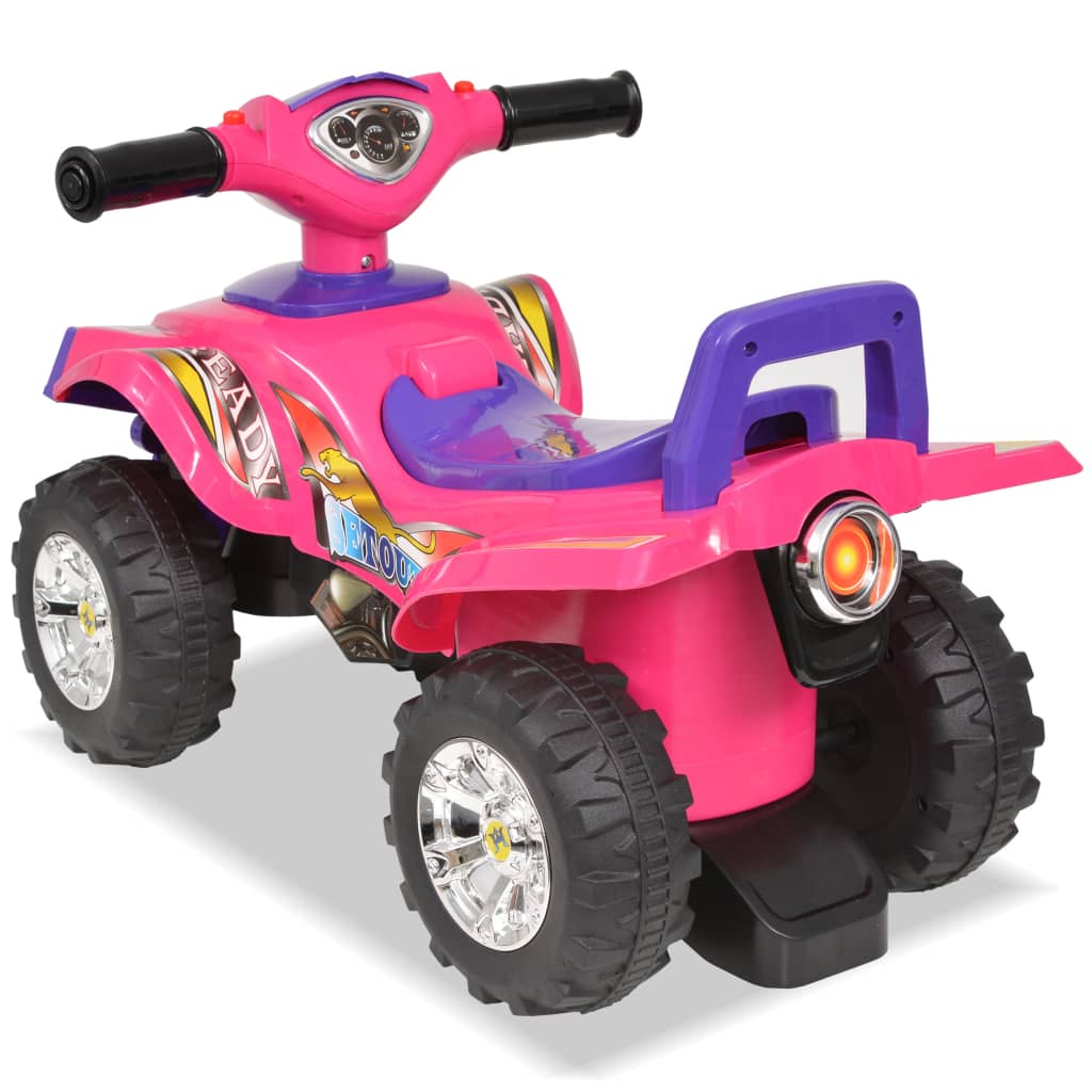 Gåbil Atv Med Lyd Og Lyserosa Og Lilla