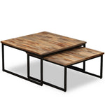 Settbord Salongbord 2 Deler Heltre Gjenvunnet Teak