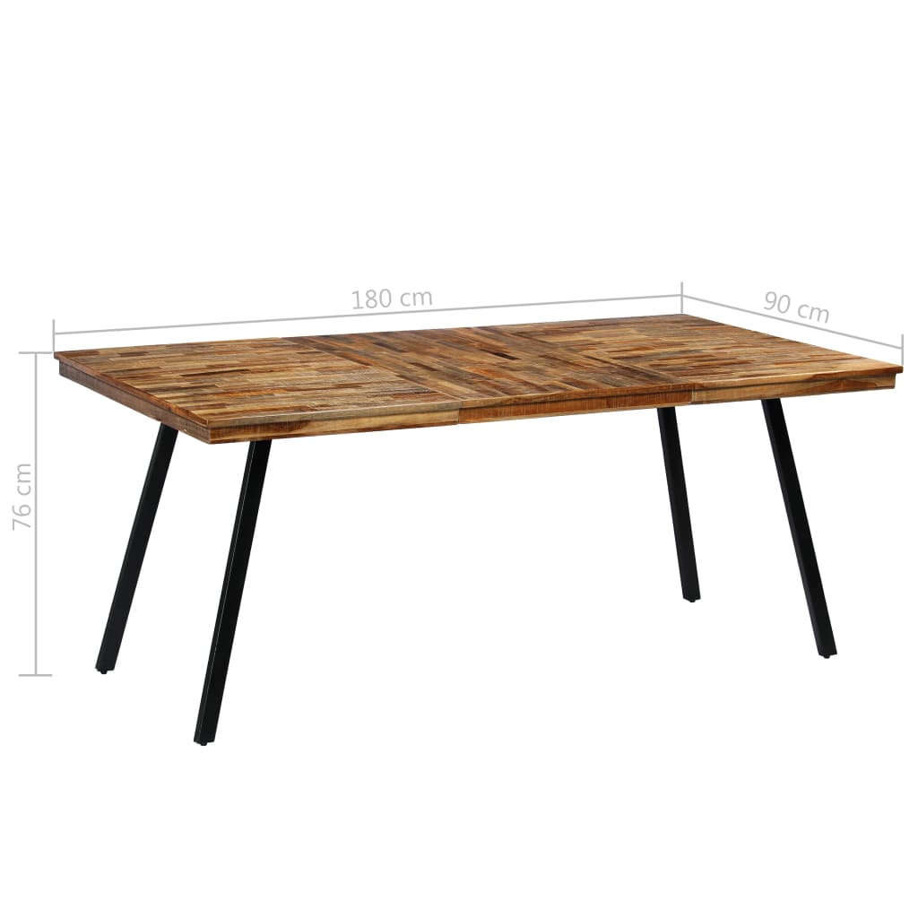 Spisebord Gjenvunnet Teak Og Stål 180X90X76 Cm
