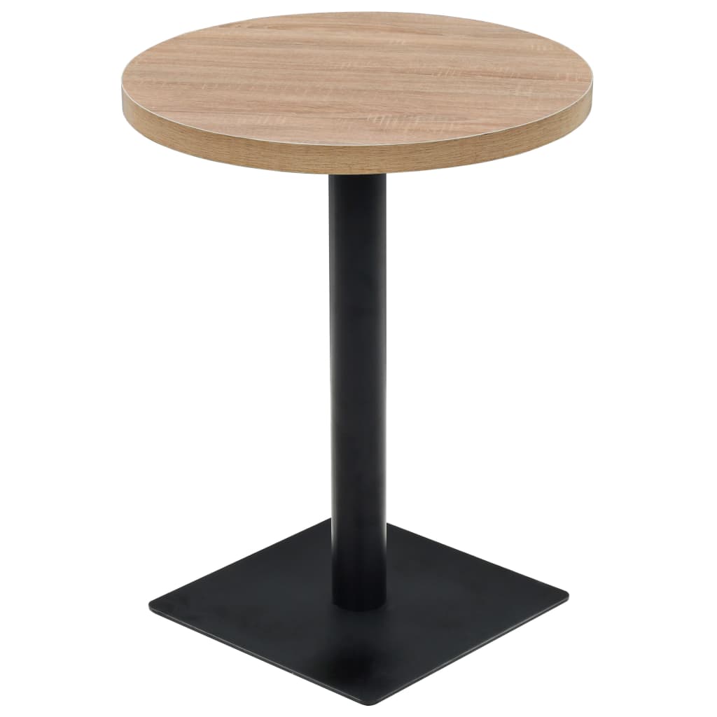 Bistrobord Mdf Og Stål Rund 60X75 Cm Eikefarge