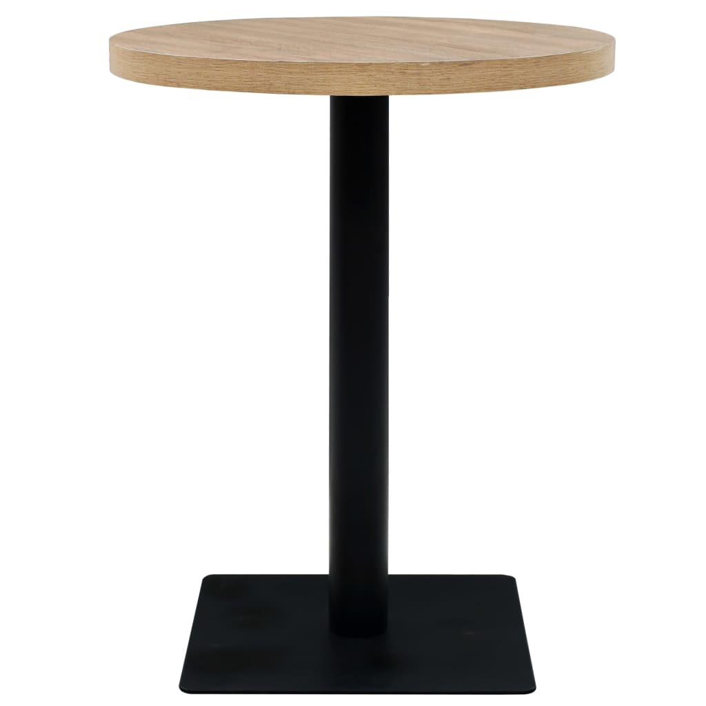 Bistrobord Mdf Og Stål Rund 60X75 Cm Eikefarge