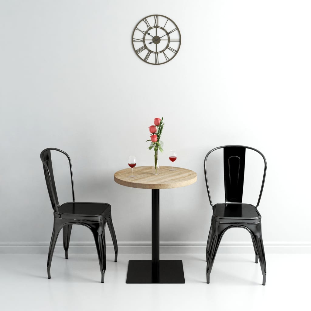 Bistrobord Mdf Og Stål Rund 60X75 Cm Eikefarge
