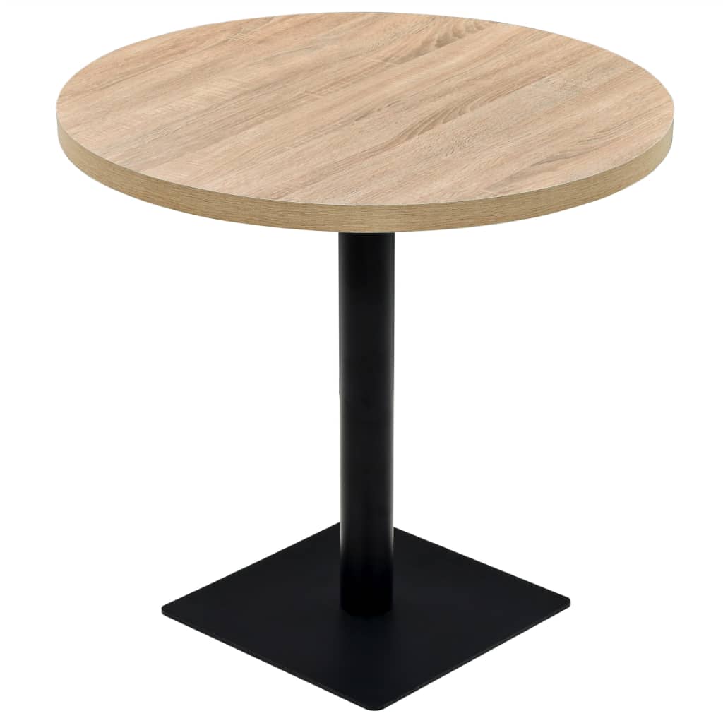 Bistrobord Mdf Og Stål Rund 80X75 Cm Eikefarge