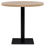 Bistrobord Mdf Og Stål Rund 80X75 Cm Eikefarge