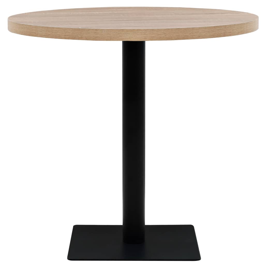 Bistrobord Mdf Og Stål Rund 80X75 Cm Eikefarge