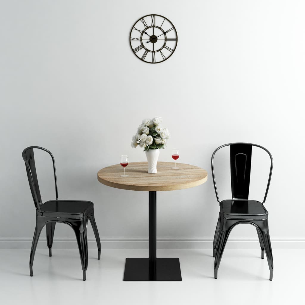 Bistrobord Mdf Og Stål Rund 80X75 Cm Eikefarge