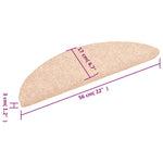 Selvklebende Trappematter Nålestempel 15 Stk 56X17X3 Cm Krem