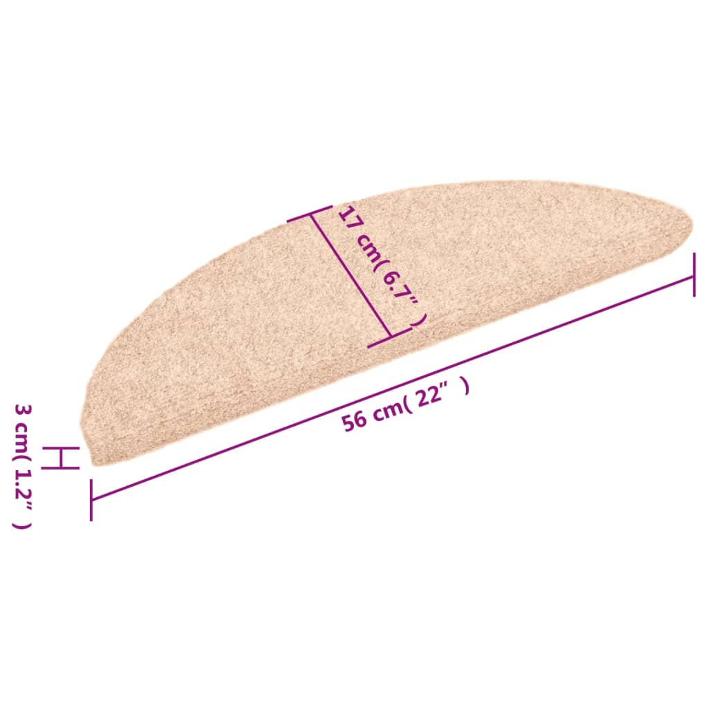 Selvklebende Trappematter Nålestempel 15 Stk 56X17X3 Cm Krem