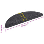 Selvklebende Trappematter Nålestempel 15 Stk 56X17X3Cm Mørk Grå