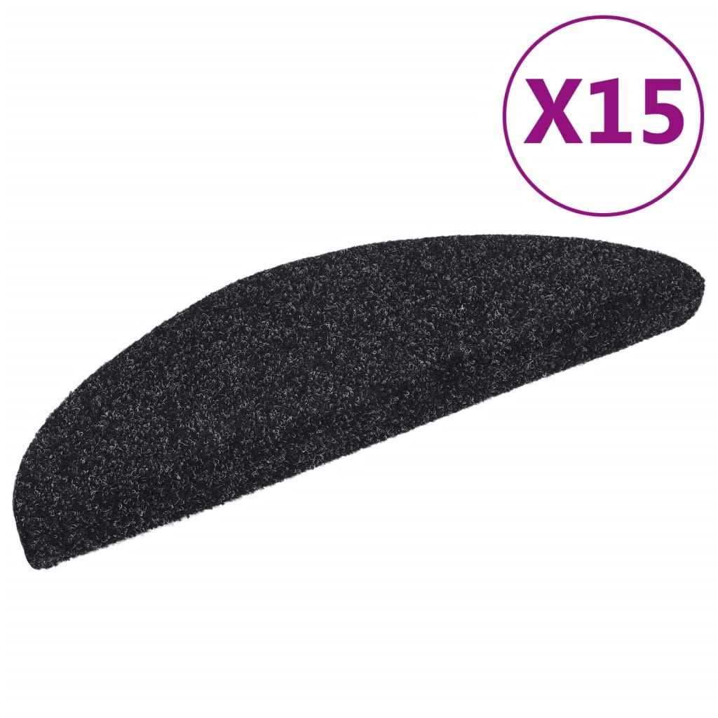 Selvklebende Trappematter Nålestempel 15 Stk 56X17X3 Cm Svart
