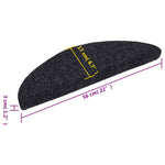 Selvklebende Trappematter Nålestempel 15 Stk 56X17X3 Cm Svart