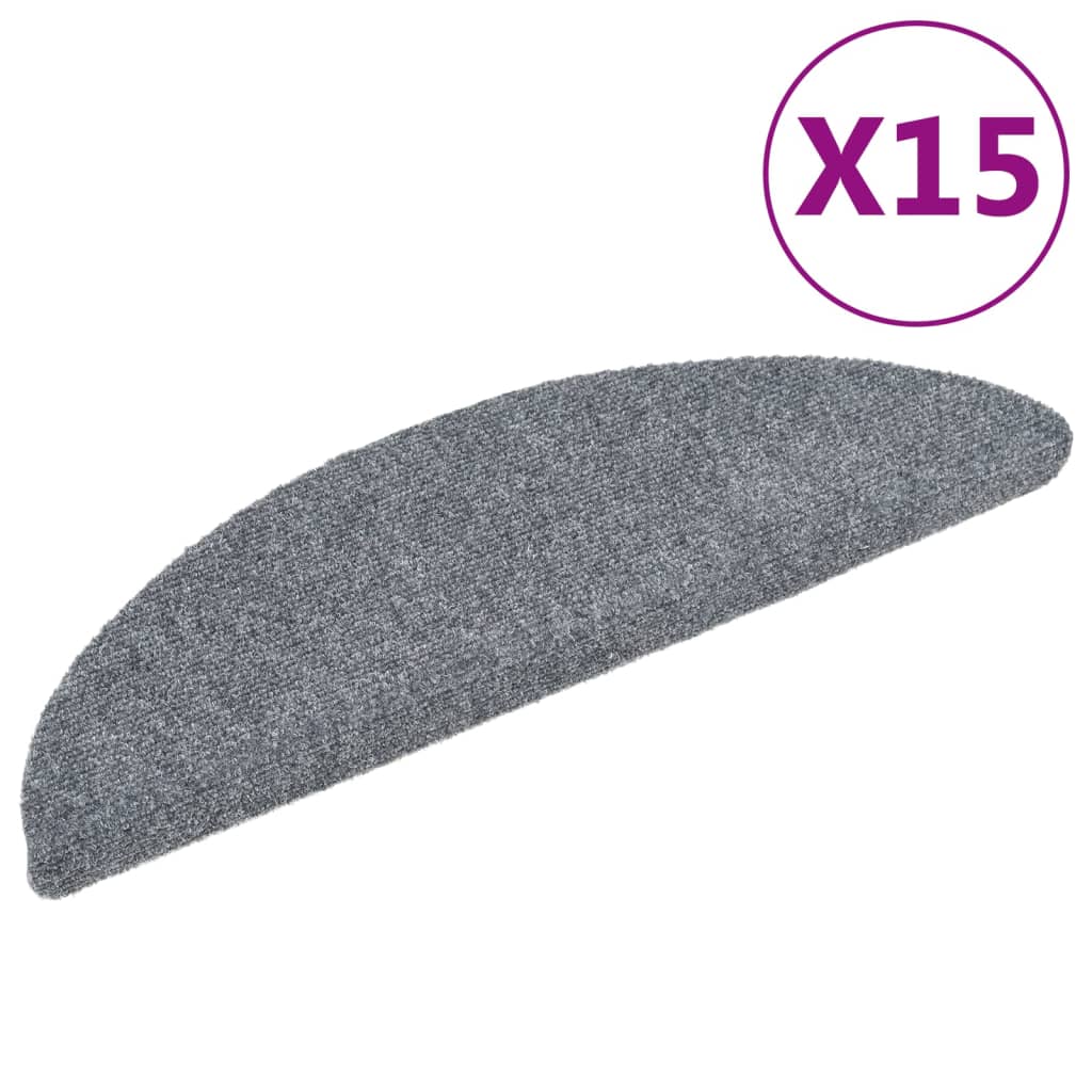 Selvklebende Trappematter Nålestempel 15 Stk 56X17X3Cm Lys Grå