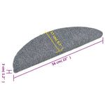 Selvklebende Trappematter Nålestempel 15 Stk 56X17X3Cm Lys Grå