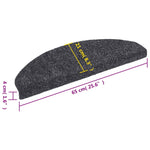 Selvklebende Trappematter Nålestempel 15 Stk 65X21X4Cm Mørk Grå