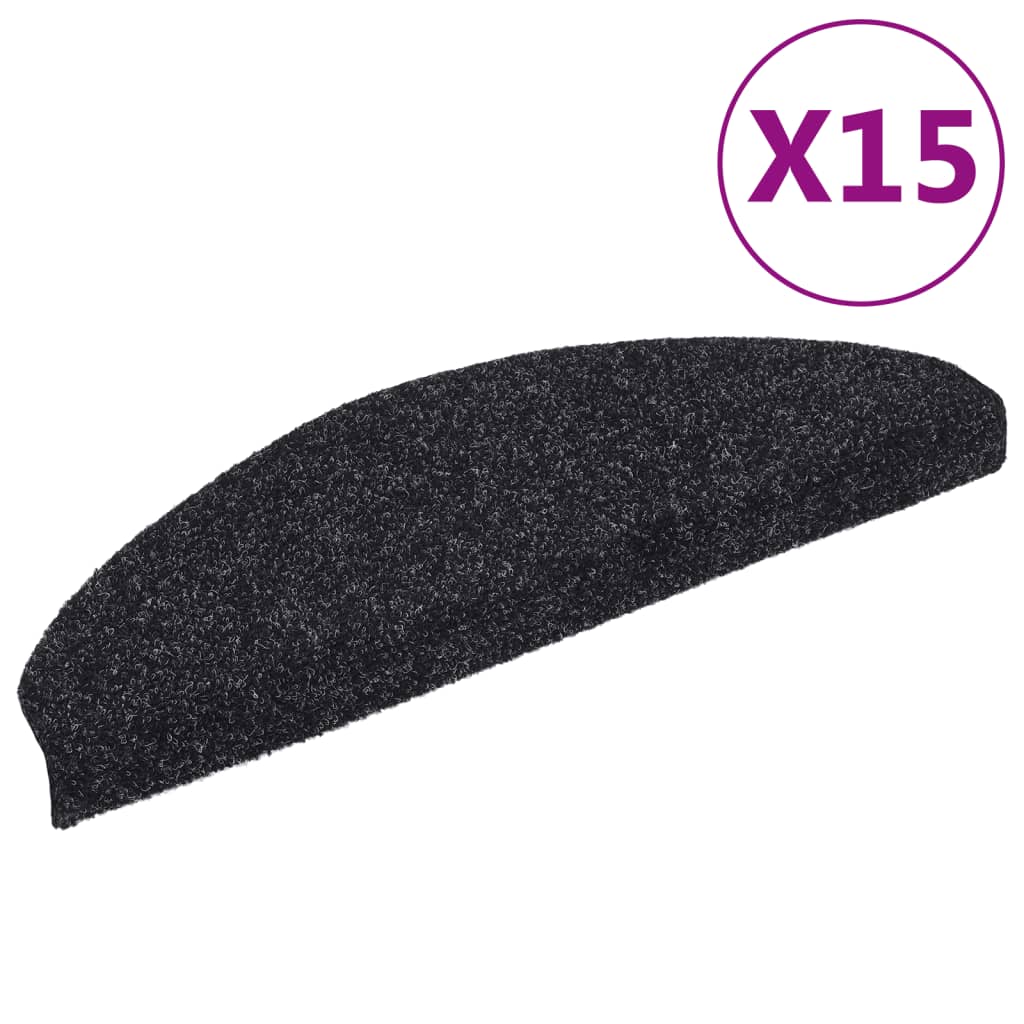 Selvklebende Trappematter Nålestempel 15 Stk 65X21X4 Cm Svart