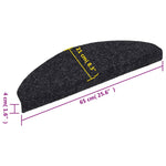 Selvklebende Trappematter Nålestempel 15 Stk 65X21X4 Cm Svart