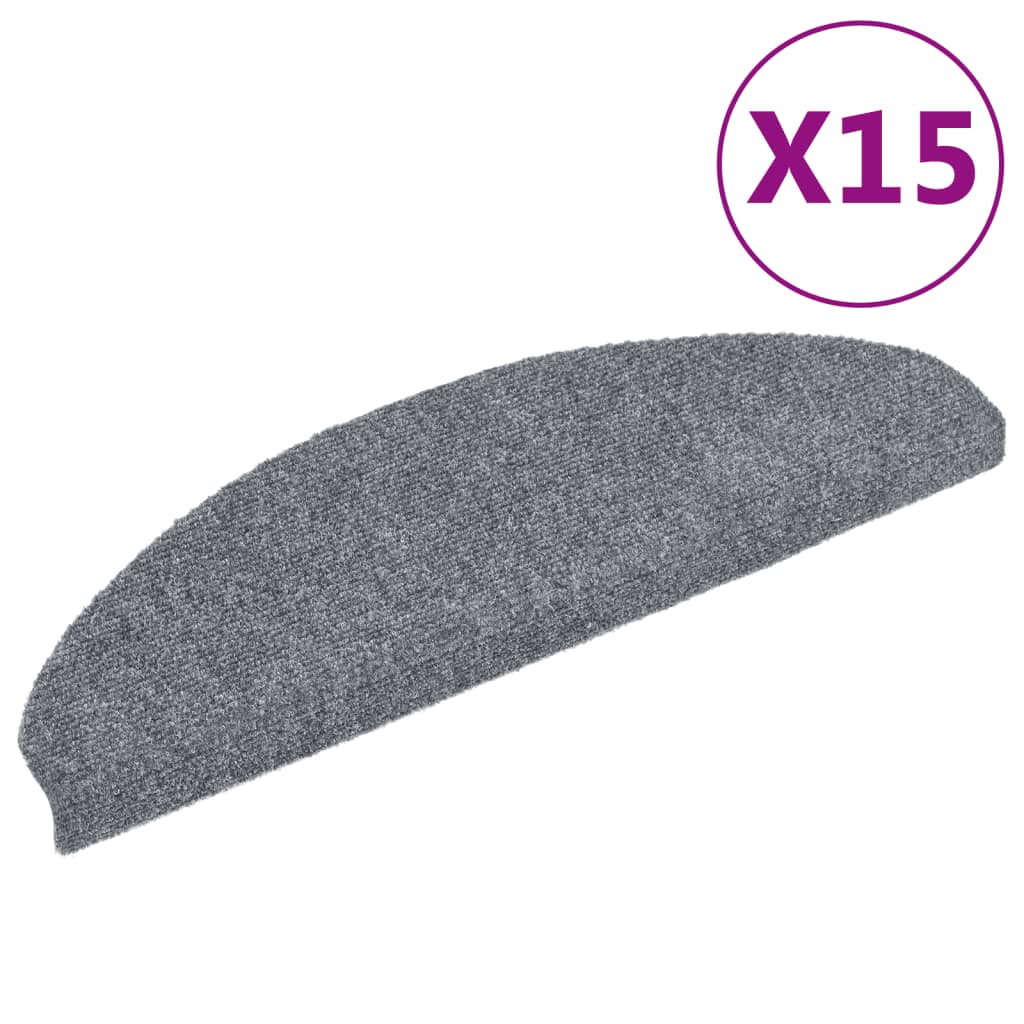 Selvklebende Trappematter Nålestempel 15 Stk 65X21X4Cm Lys Grå