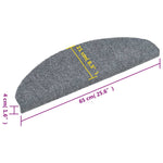 Selvklebende Trappematter Nålestempel 15 Stk 65X21X4Cm Lys Grå