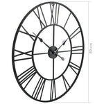 Veggklokke Vintage Med Kvarts-Urverk 80 Cm Xxl Metallfarget