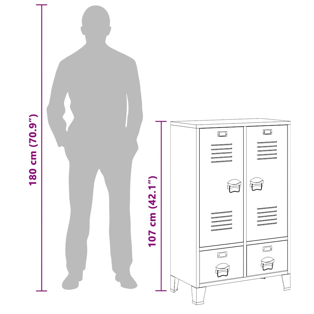 Garderobe Metall Industriell Stil 67X35X107 Cm Svart