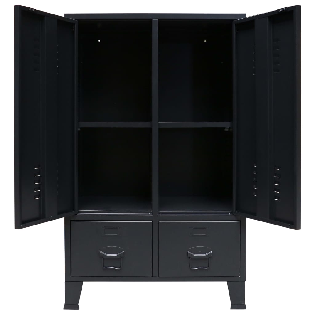 Garderobe Metall Industriell Stil 67X35X107 Cm Svart