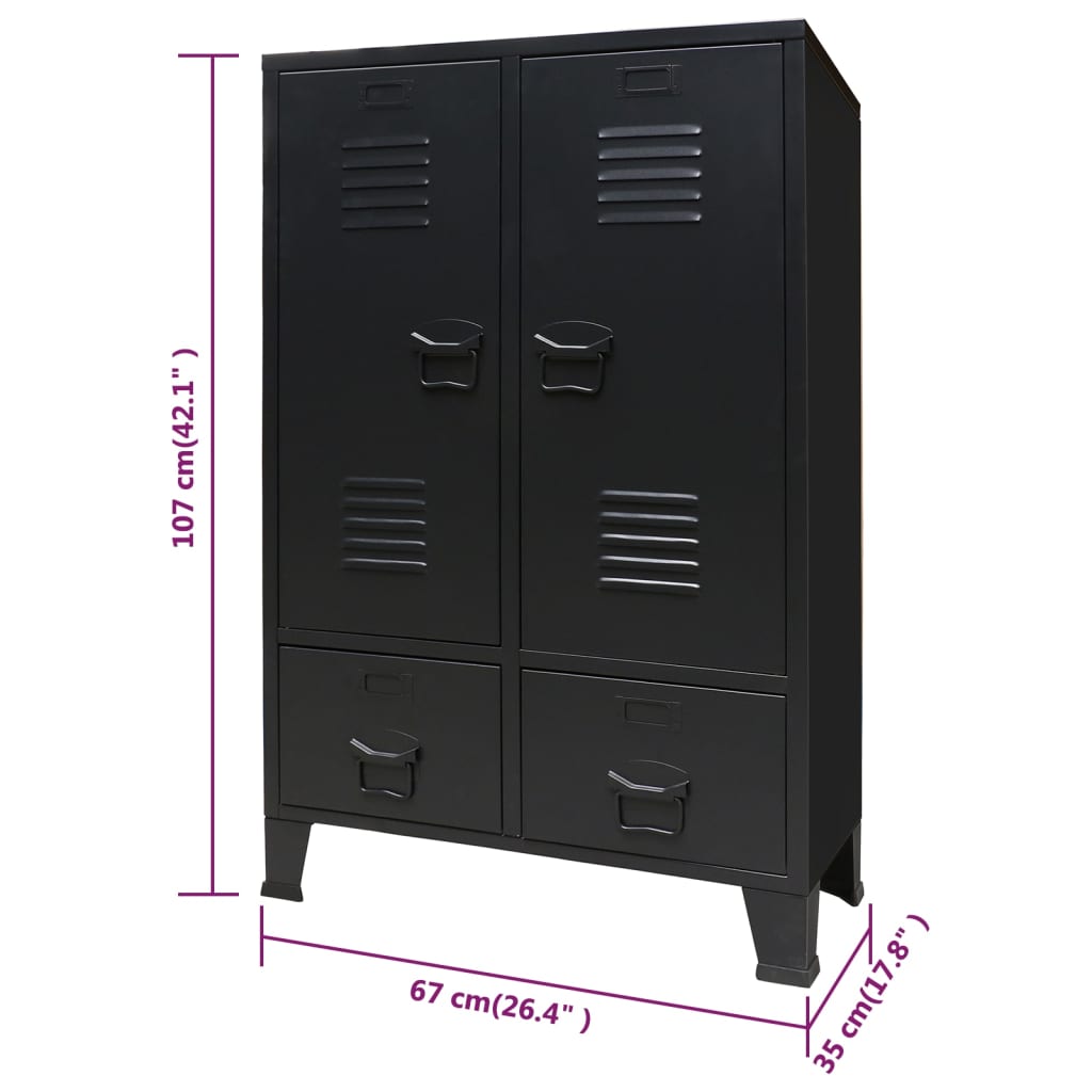 Garderobe Metall Industriell Stil 67X35X107 Cm Svart