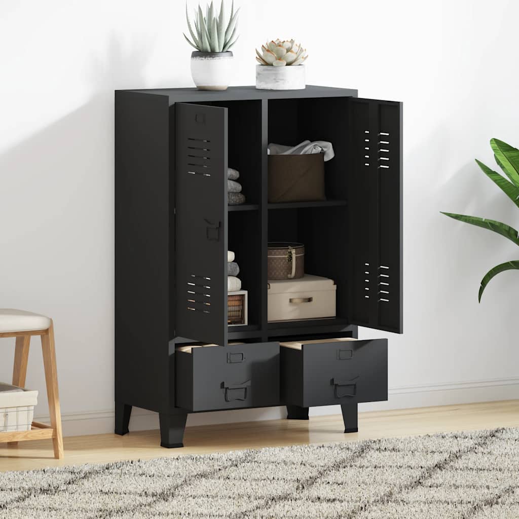 Garderobe Metall Industriell Stil 67X35X107 Cm Svart