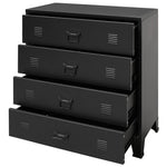 Kommode Metall Industriell Stil 78X40X93 Cm Svart