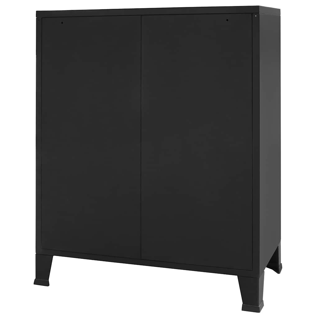 Kommode Metall Industriell Stil 78X40X93 Cm Svart
