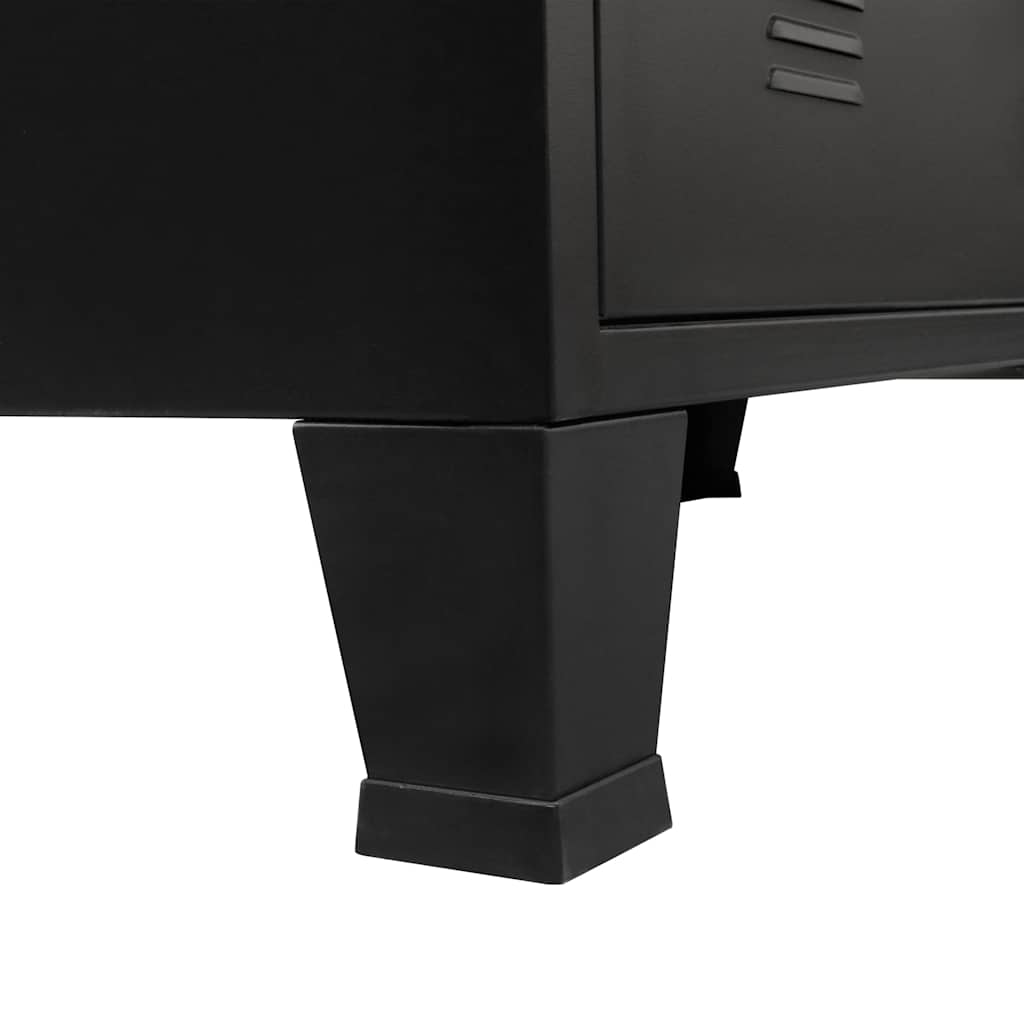 Kommode Metall Industriell Stil 78X40X93 Cm Svart