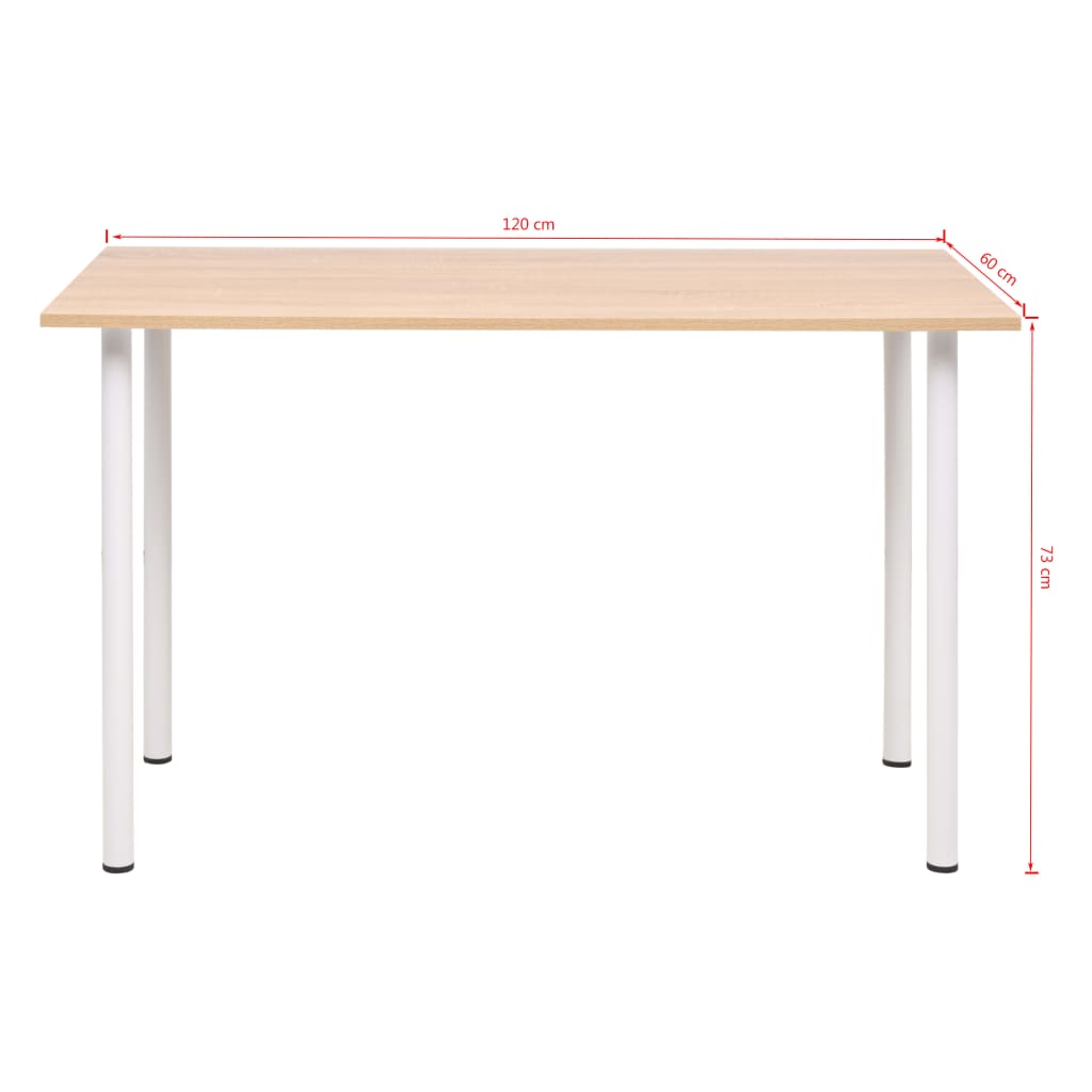 Spisebord 120X60X73 Cm Eik Og Hvit