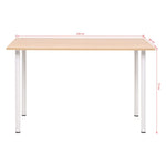 Spisebord 120X60X73 Cm Eik Og Hvit