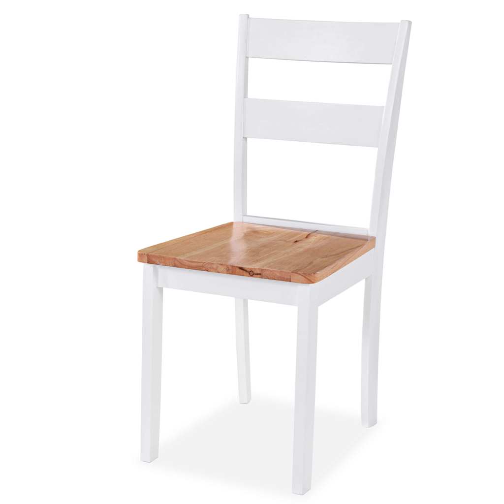 Spisestoler 6 Stk Hvit Heltre Gummitre