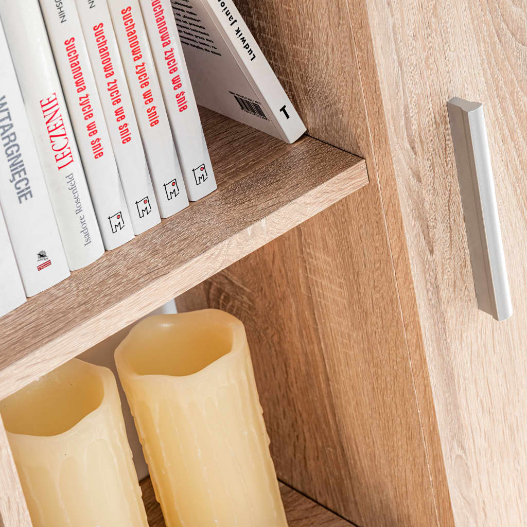 Tv-Veggenhet Med Led-Lys Sonoma Eik