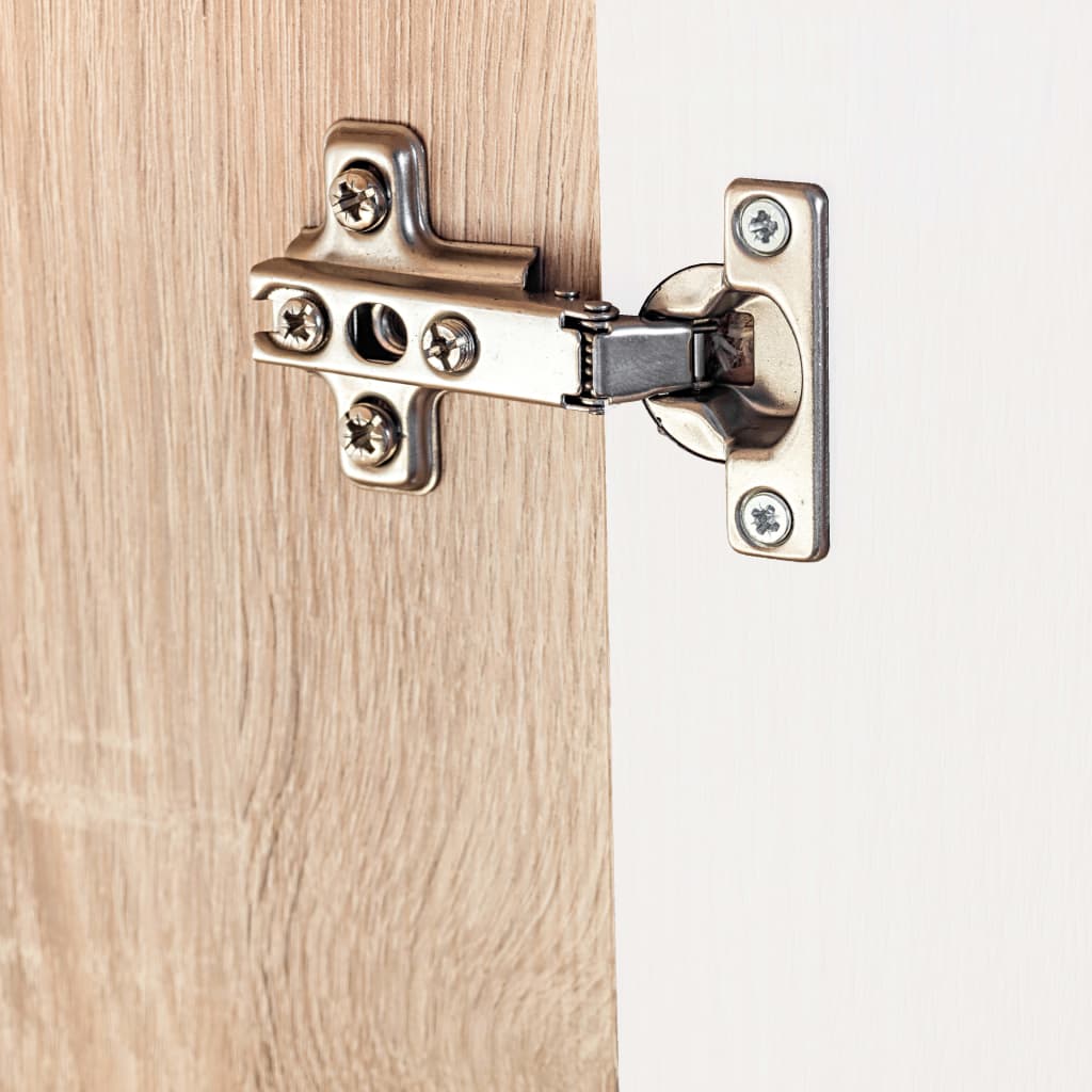 Tv-Veggenhet Med Led-Lys Sonoma Eik Og Hvit