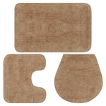 Baderomsmattesett 3 Stk Stoff Beige
